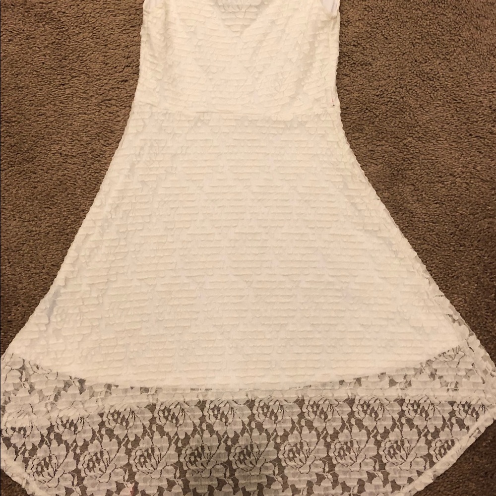 White high low floral dress